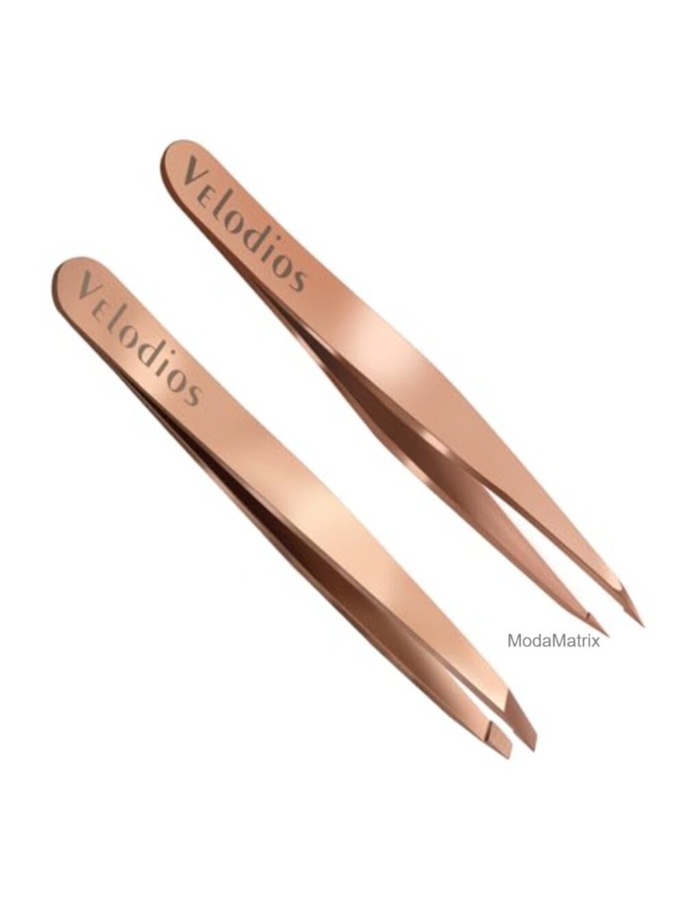 2-Pack Precision Stainless Steel Eyebrow Tweezers Set Slant Pointed